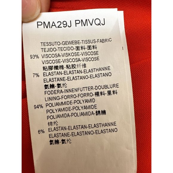 Armani Collezioni Red Long-Sleeve Faux Wrap Dress Size 8 - Picture 8 of 9